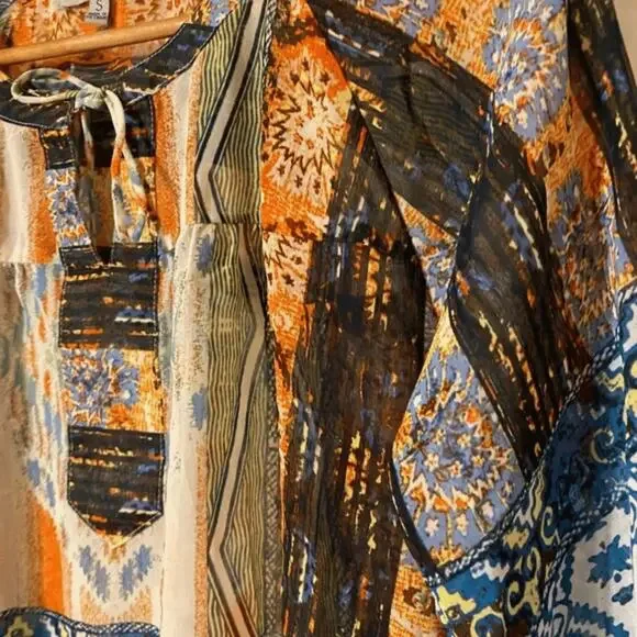 Woman's Designer Top Sz Small Multicolored Pullover Casual Event Blouse - Picture 5 of 5